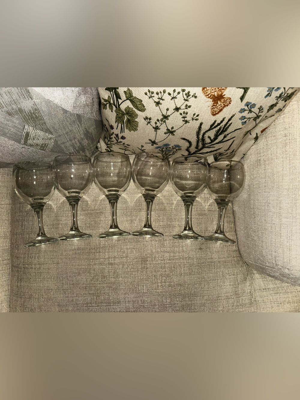 Clear Glass Wine Goblets - Set of 6